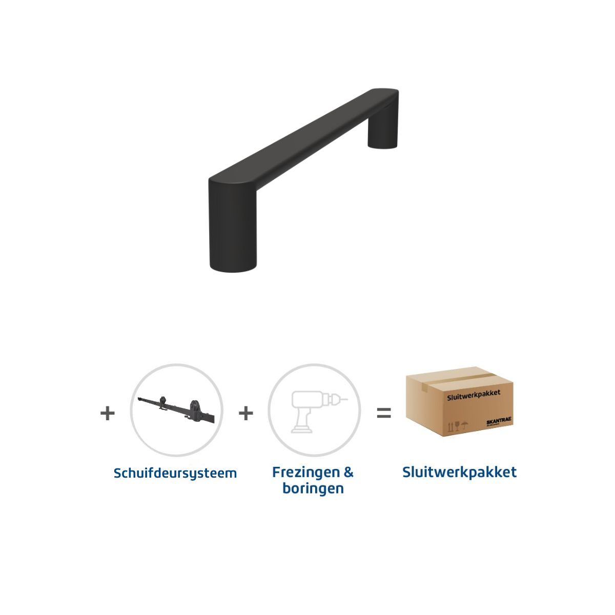 Sluitwerkpakketten met Deurgreep 20x300 Arc Zwart